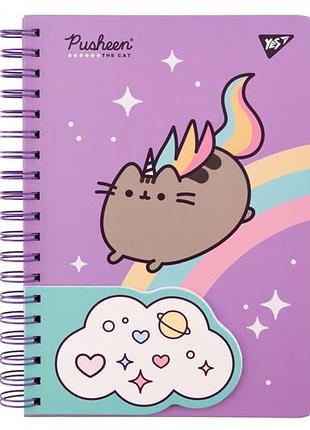 Блокнот yes 2в1 в5+в7 80арк.+20арк. спіраль "pusheen" клітинка