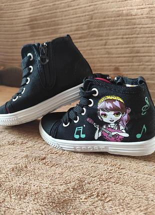 Удобные крутые кеды для девочек текстильные кроссовки высокие для девочки