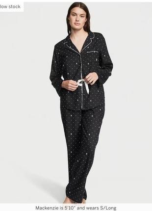 Пижама victoria's secret flannel long pajama set оригинал виктория сикрет