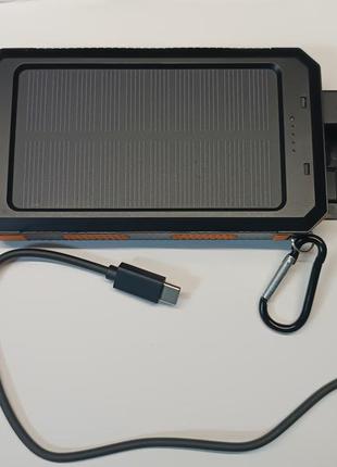 Повербанк с фонариком, компасом и солнечной батареей, power bank solar yd-886, 36800 mah.