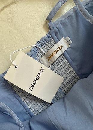 Платье zimmermann летний сарафан голубой на тонких бретелях 3