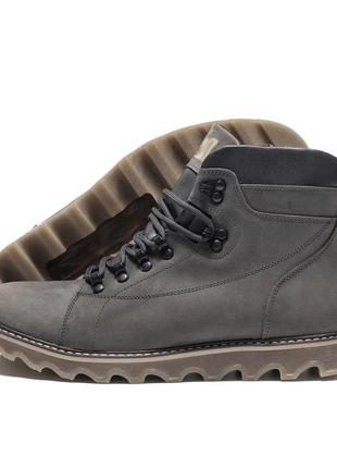 Чоловічі зимові шкіряні черевики expensive grey