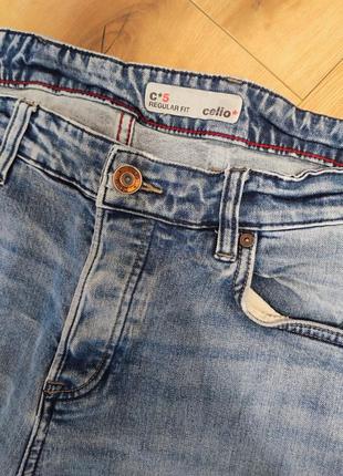 Джинсы мужские синие прямые regular celio denim, размер l - xl