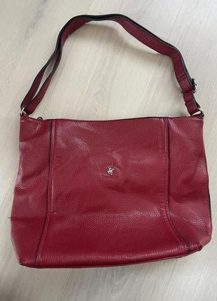 Шикарна шкіряна сумка polo club