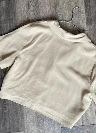 Укорочена сорочка з відкладним комірцем3 фото