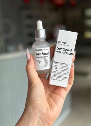 Сироватка з кислотами та ніацинамідом medi peel extra super 9 plus pore tox ampoule