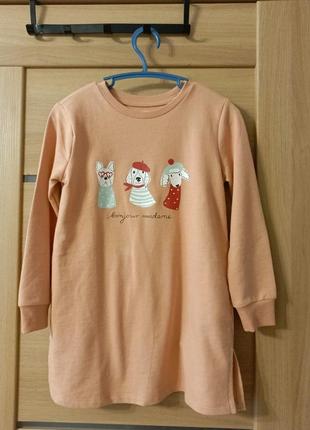 Трикотажное платье туника sinsay 110см