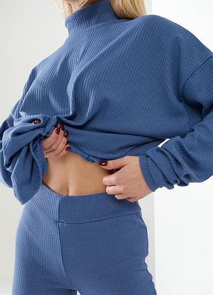 Жіночий костюм світшот та лосини з рубчика        448