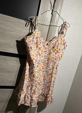 Цветочное платье мини 🌸9 фото