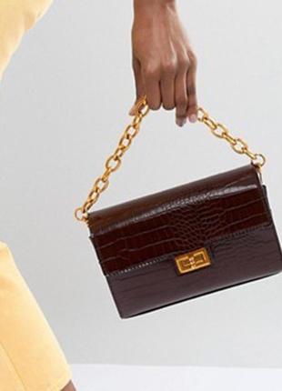 Распродажа сумочка asos сумка из искусственной крокодиловой кожи с большой цепью2 фото