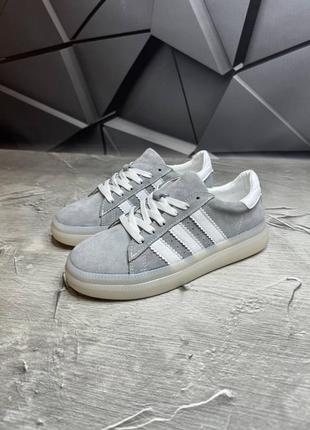 Кеди жіночі замшеві classic grey suede! сірі жіночі кеди! натуральна замша!