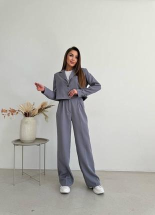 Строгий брючний костюм ( піджак + брюки штани палаццо )