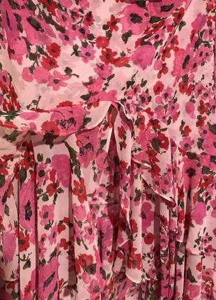 Шикарная юбка в цветы с рюшами2 фото