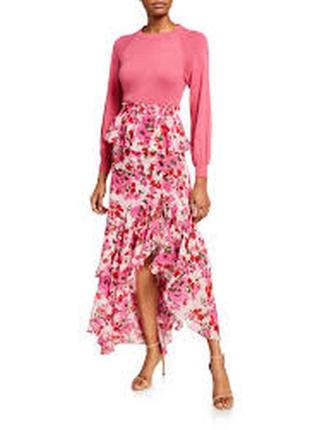 Шикарная юбка в цветы с рюшами3 фото