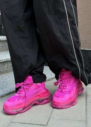 Женские кроссовки balenciag triple s pink