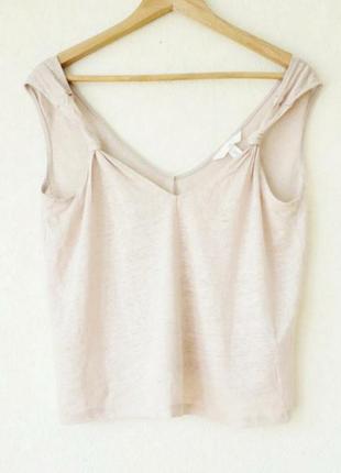 Льняной 100 % лен  топ майка блуза оверсайз h&m linen