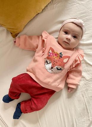 Свитшот/кофта на девочку 3+ месяцев. идеальное состояние
