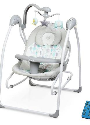 Гойдалка-шезлонг me 1028 sensa circles mint ел.прив.,5 швидко.,таймер, сум.-15мел.,звуки природи.