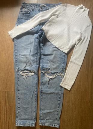 Джинси жіночі мом perfect + кроп-топ в подарунок 🎁