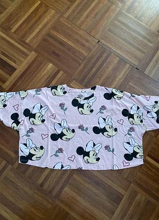 Большой размер новая хлопковая укороченная футболка disney primark 22-24 58-6069 🇬🇧