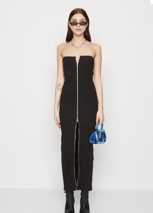 Платье-футляр макси в рубчик weekday