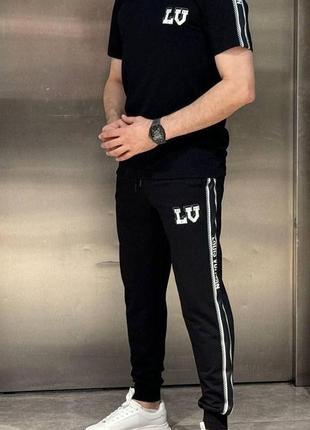 Костюм штаны футболка louis vuitton мужской черный