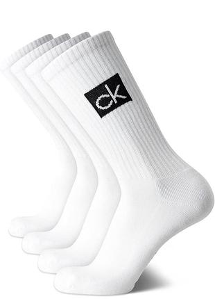 4 шт calvin klein оригинал белые высокие носки носки, мужественные беллы