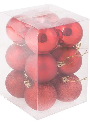 Набір ялинкових кульок springos d=6 см 12 шт ca00015 фото