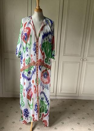 Кафтан zara  стильная пляжная туника, длинное платье limited edition3 фото