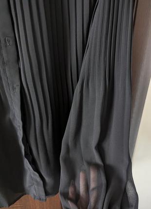 Черная рубашка легкая шифоновая блуза