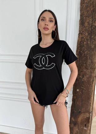 Футболка шанель чорна і біла