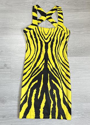 Сукня з принтом зебра roberto cavalli