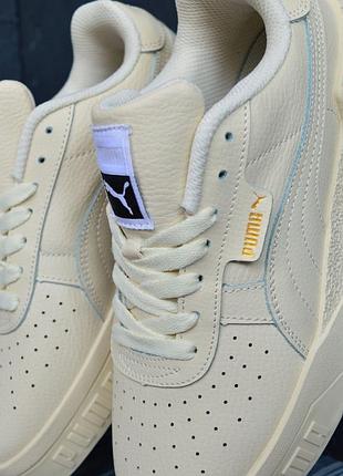 Puma cali кроссовки кеды женские кожаные кожа весенние осенние демисезонные топ качество пума кали бежевые9 фото