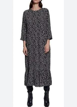 Платье миди в горошек zara