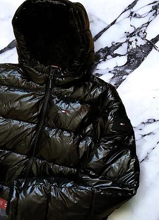 -55% l 48 52 tommy hilfiger пуховик куртка черный чорний парка мужская
