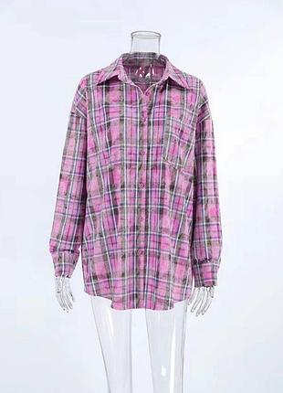 Женская розовая рубашка
