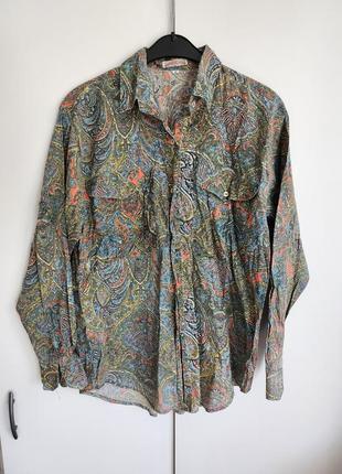 Хіпстерська сорочка блузка в стилі етно блуза на ґудзиках вінтажна вінтаж ретро кофта з коміром
