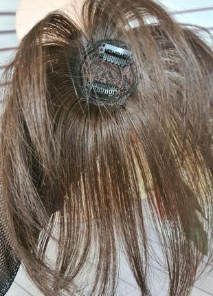 Круговая челка строчная накладка 100% натуральный волос.