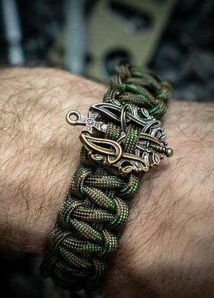 Чоловічий браслет з паракорду proud gvardiya плетений забарвлення мультикам