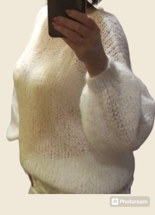 Біла павутинка, паутинка, в'язаний жіночий светр,светр ручної роботи павутинка, в'язана павутинка, светр павутинка