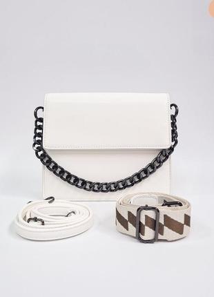 Женская классическая сумка кросс-боди белая