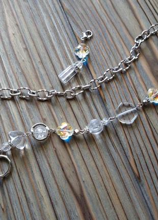 Кришталеве асиметричне кольє сlover 3 7