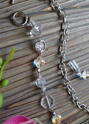 Кришталеве асиметричне кольє сlover 3 9