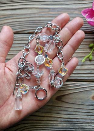 Кришталеве асиметричне кольє сlover 3 10