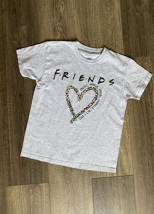 Сіра бавовняна футболка з логотипом friends