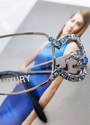 Винтажная оправа с цветными камнями женская очки ретро оригинал — luxury made in italy