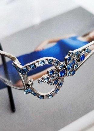 Винтажная оправа с цветными камнями женская очки ретро оригинал — luxury made in italy