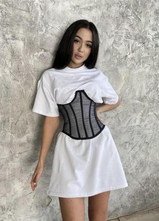 Жіночий корсет з подовженою футболкою