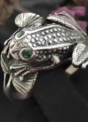 Срібна каблучка лягушка вінтаж 6