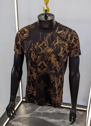 Футболка louis vuitton мужская черно-коричневая